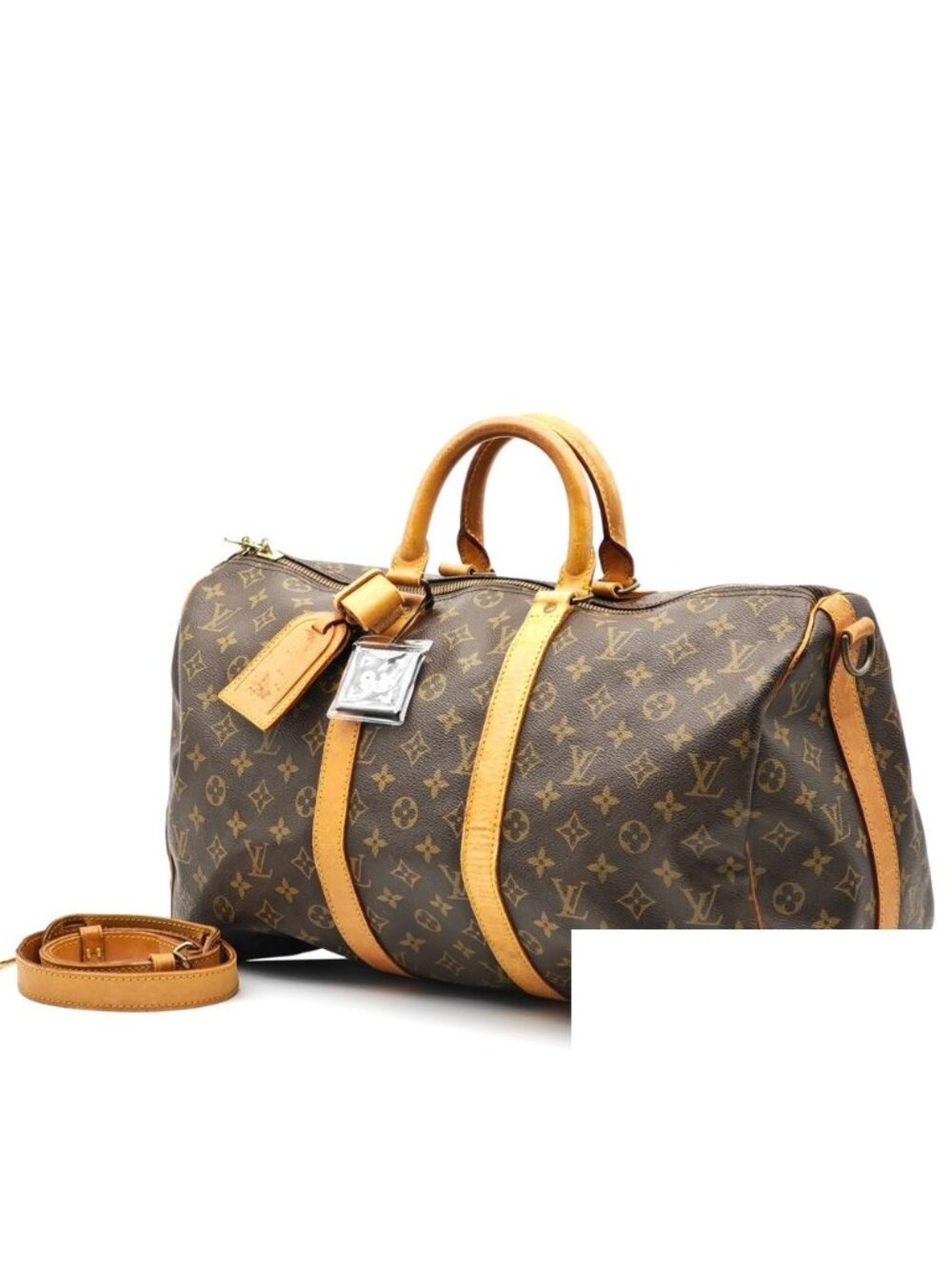 Louis Vuitton Monogram Keepall Bandouliere 45 Boston Bag Brown